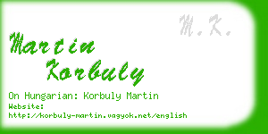 martin korbuly business card